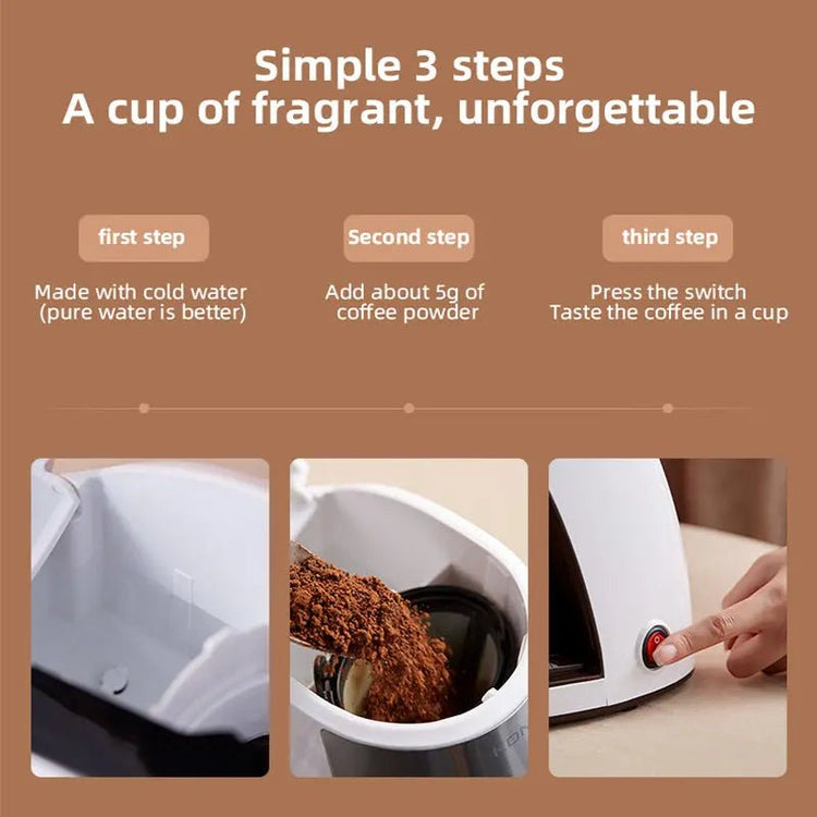 New Coffee Machine Fully Automatic Home Office Mini American Small Portable Coffee Maker - elektronika shop