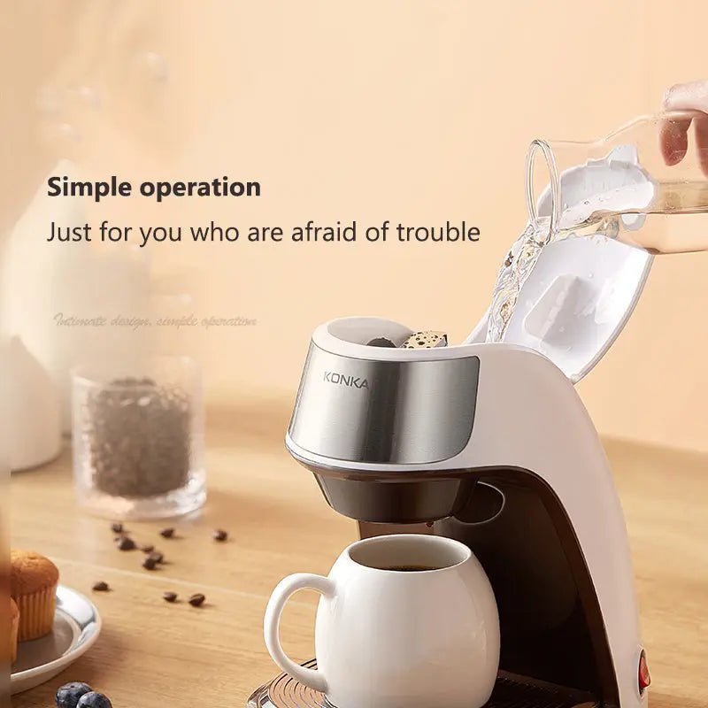 New Coffee Machine Fully Automatic Home Office Mini American Small Portable Coffee Maker - elektronika shop