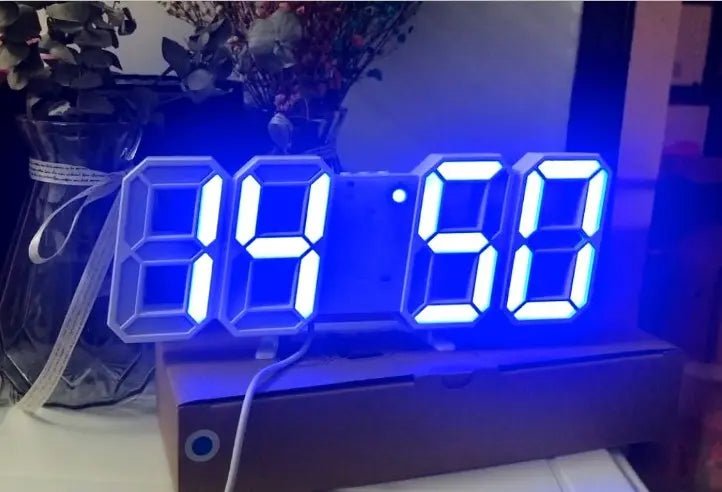 3D LED Digital Wall Clock – Modern Luminous Home Display Clock - elektronika shop