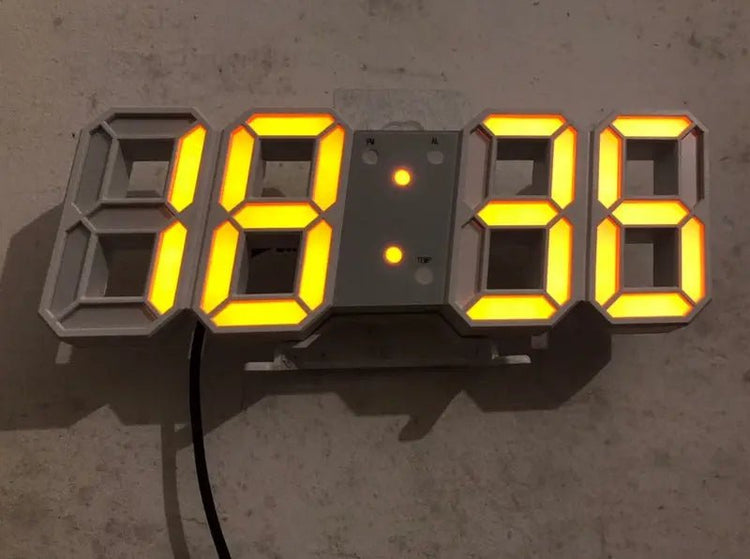 3D LED Digital Wall Clock – Modern Luminous Home Display Clock - elektronika shop