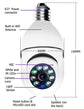 1080P WiFi Bulb Security Camera – 4X Zoom Smart Home Surveillance Camera - elektronika shop