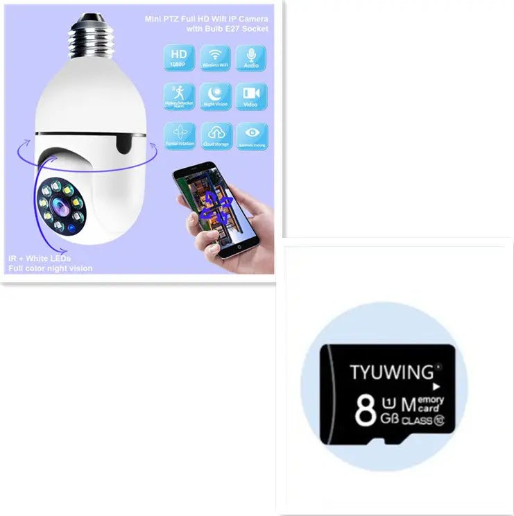 1080P WiFi Bulb Security Camera – 4X Zoom Smart Home Surveillance Camera - elektronika shop
